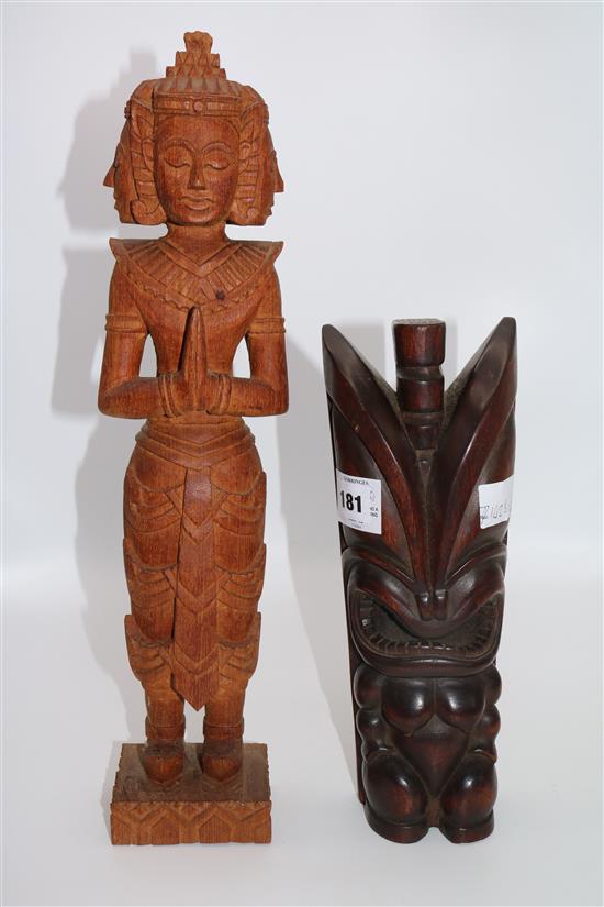 A Balinese carving and a North American carving